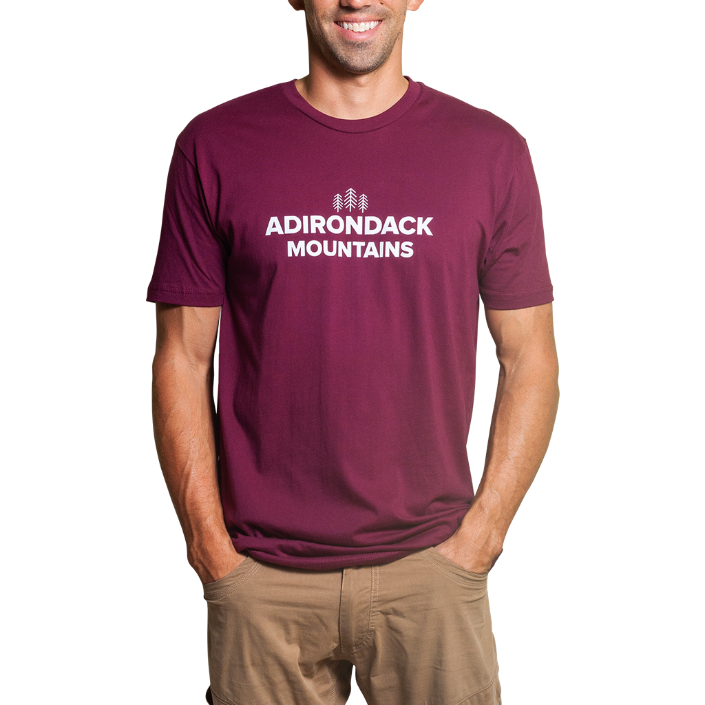 Adirondack Park Outline Tshirt -Maroon